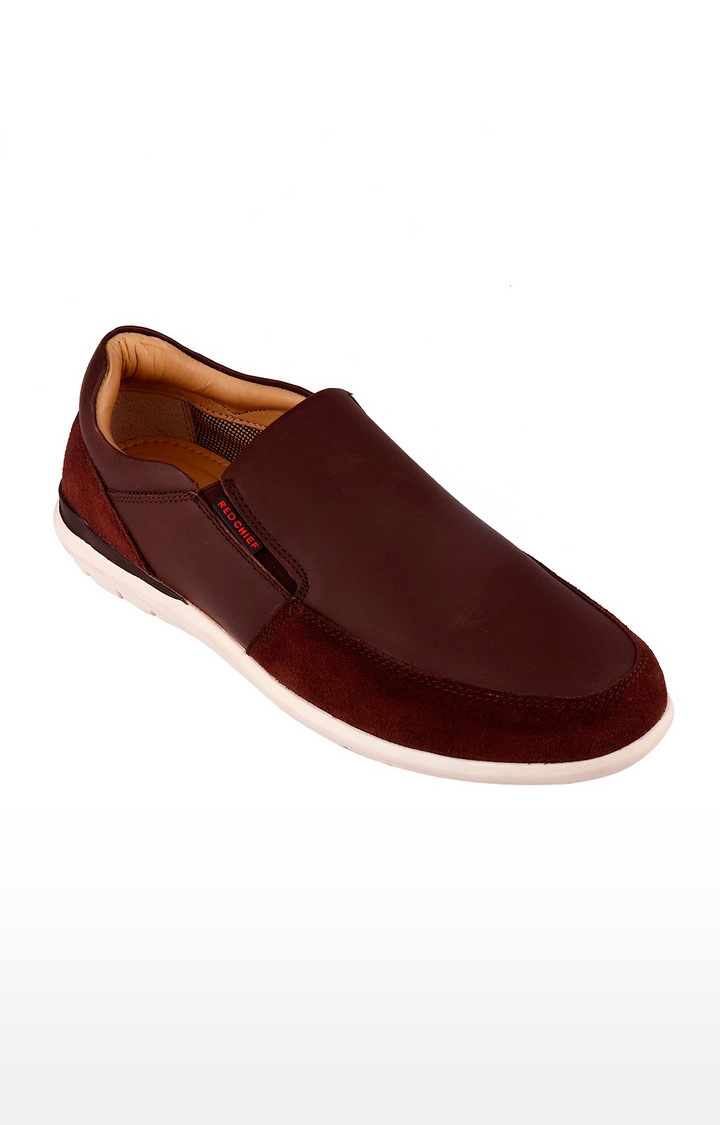 Men's Brown Leather Casual Slip-ons