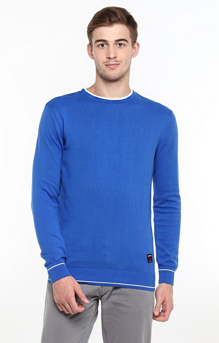 RED CHIEF | Men's Blue Cotton Blend Sweaters