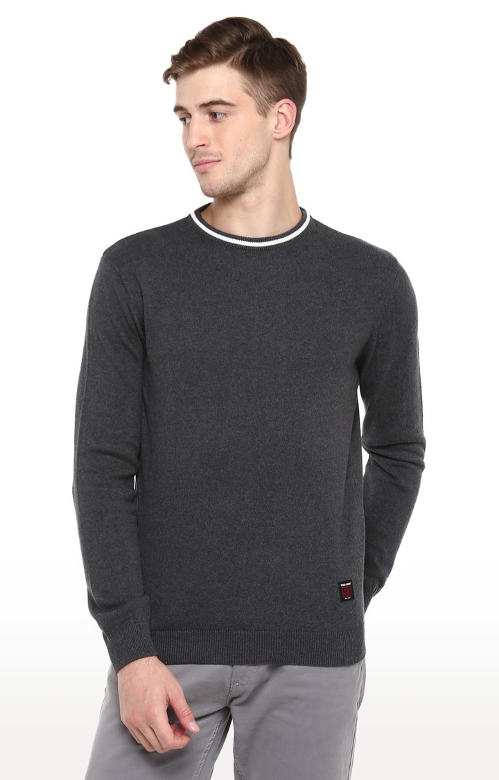 RED CHIEF | Men's Grey Cotton Blend Sweaters 0
