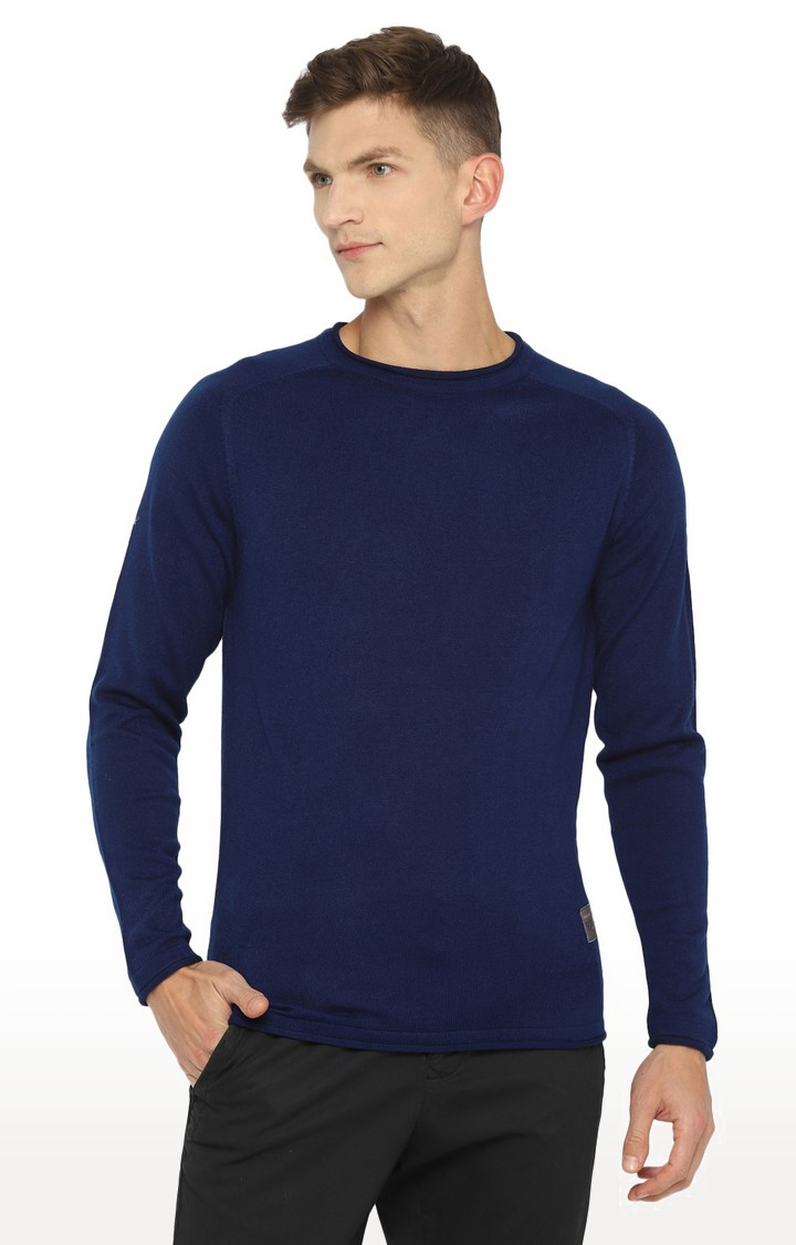 RED CHIEF | Men's Blue Cotton Sweaters