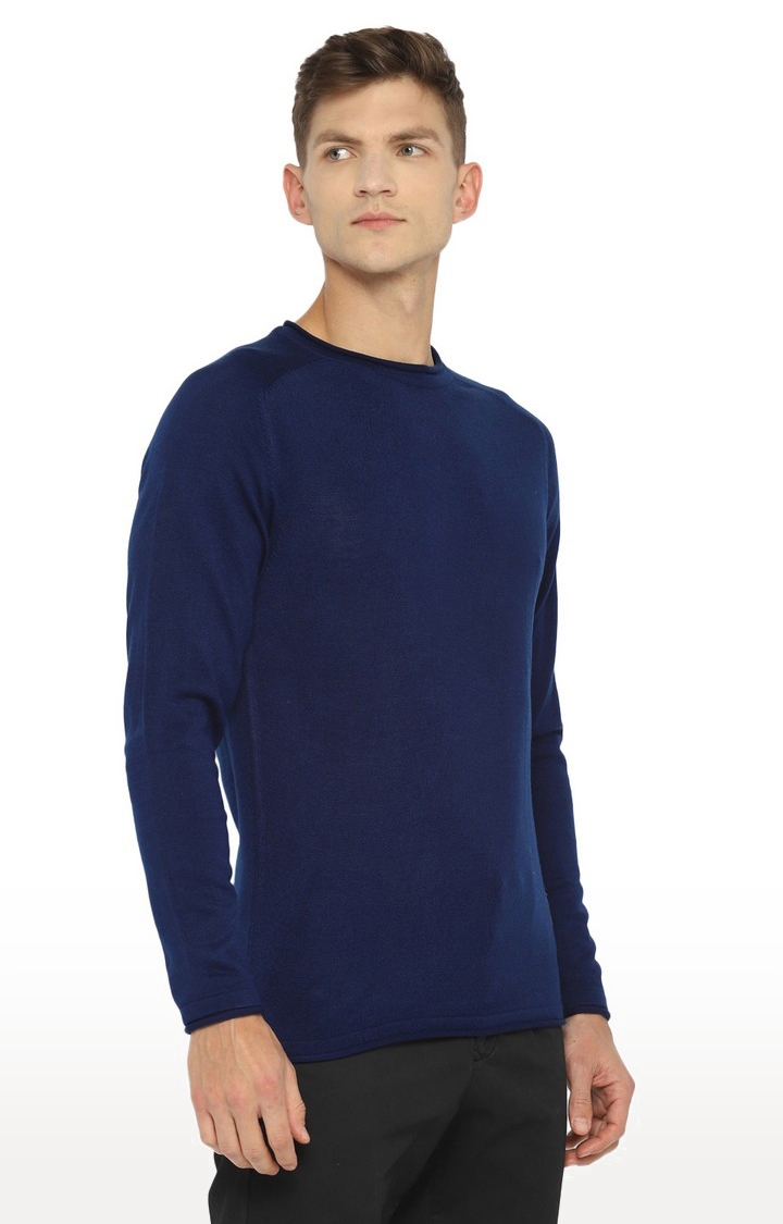 Men's Blue Cotton Sweaters