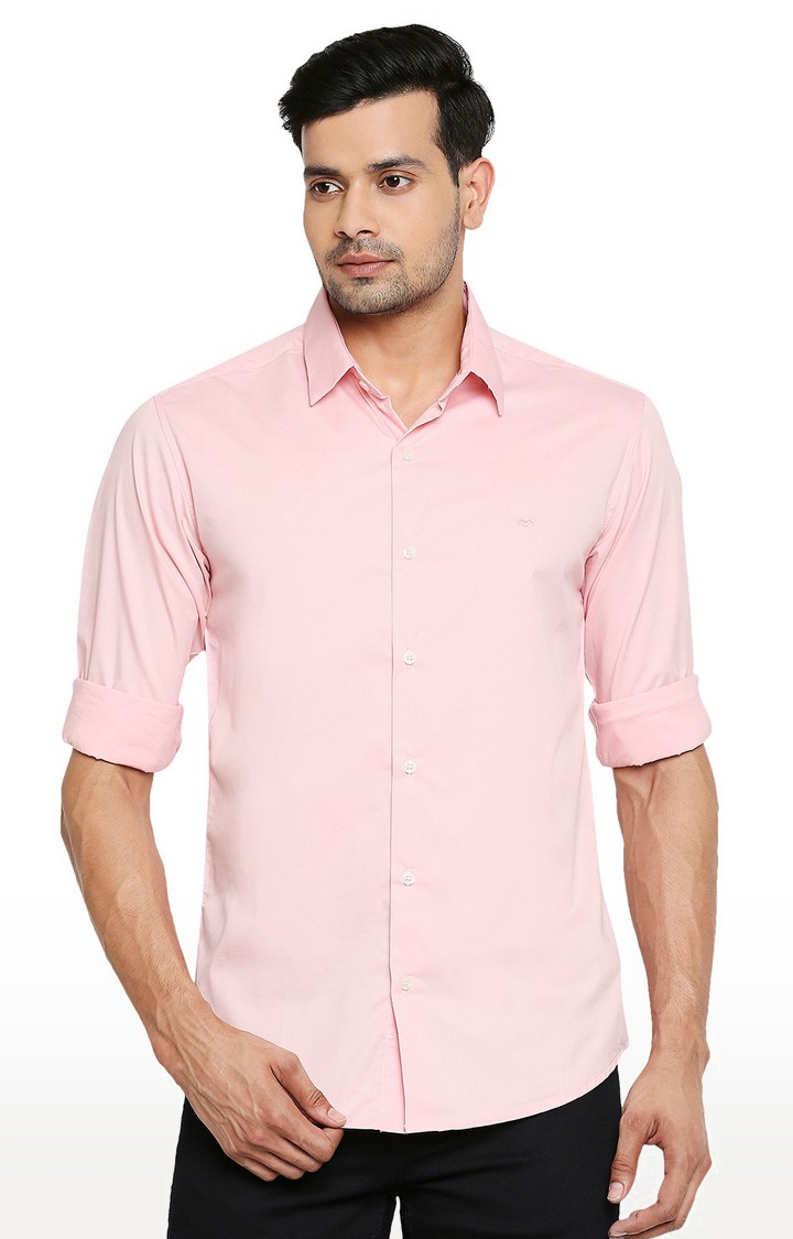 Men's Pink Full Sleeves Slim Fit Shirts