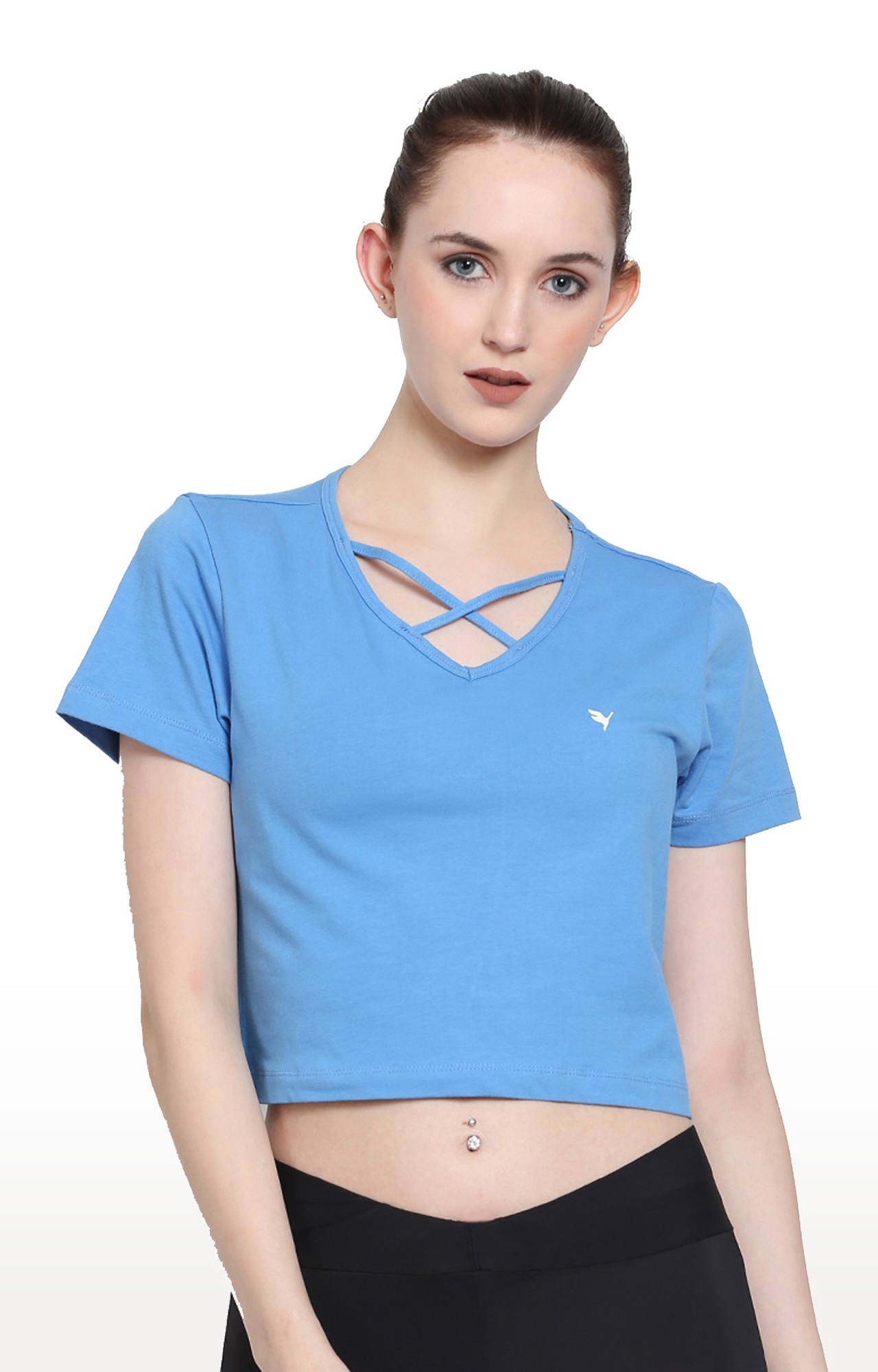 Premium Cotton Lycra Smart Fit Half Sleeve Solid V-Neck T-Shirts
