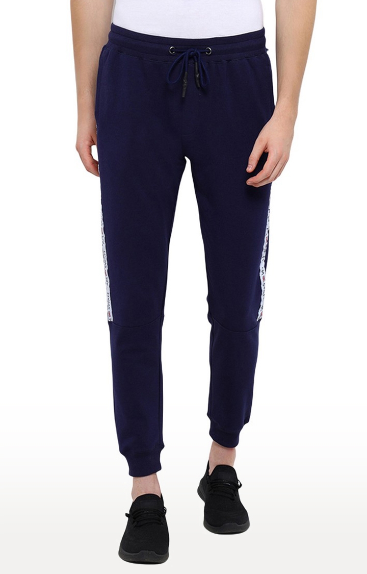 Cotton Rich Lycra Track Pant With Side Printed Tape