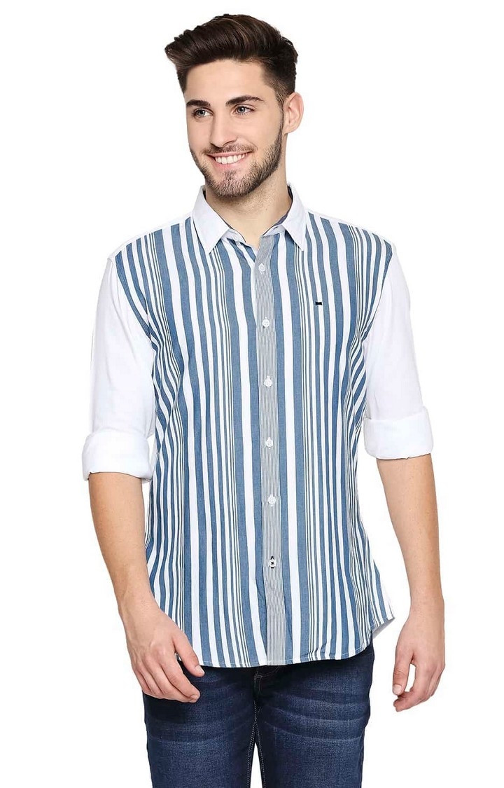 Basics | Blue Striped Casual Shirts