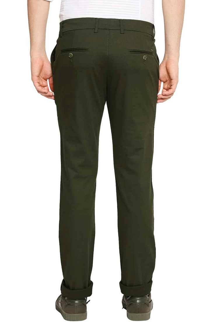 Green Solid Chinos