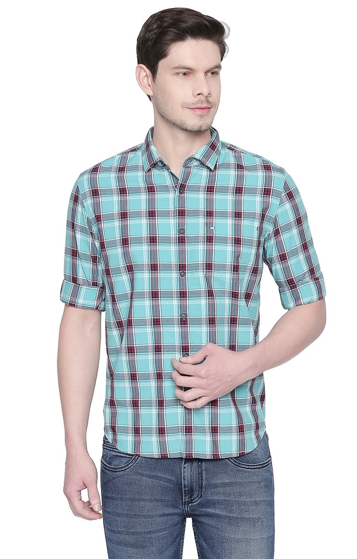 Basics | Green Checked Casual Shirts