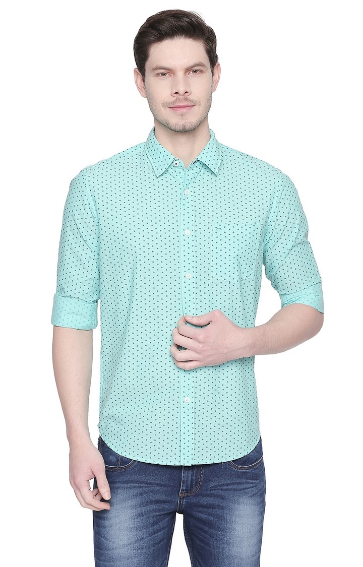 Basics | Green Printed Casual Shirts