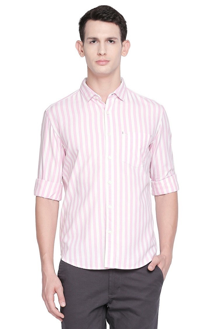 Basics | Pink Striped Casual Shirts