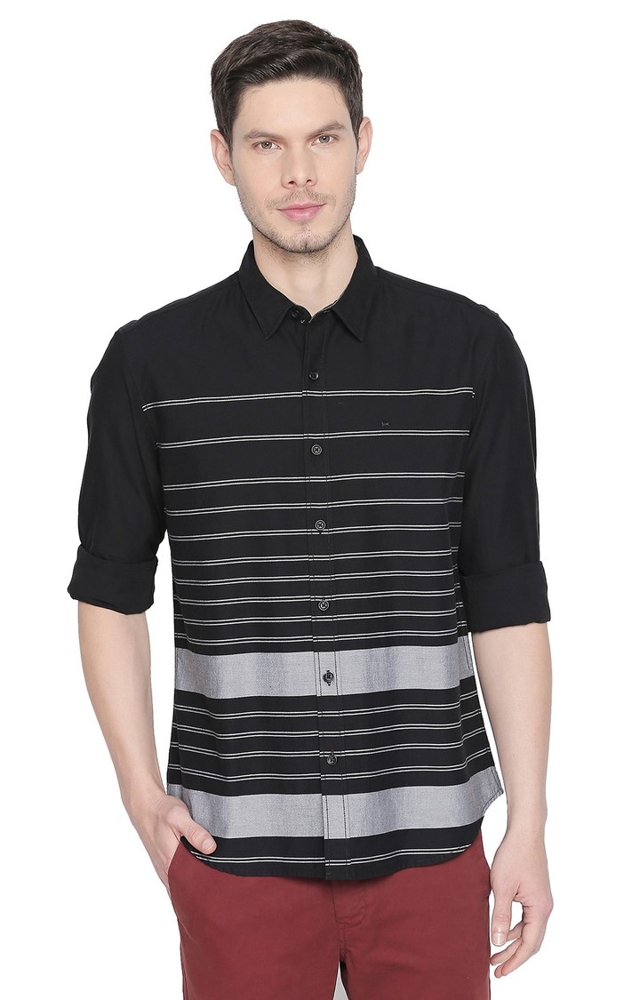 Black Striped Casual Shirts