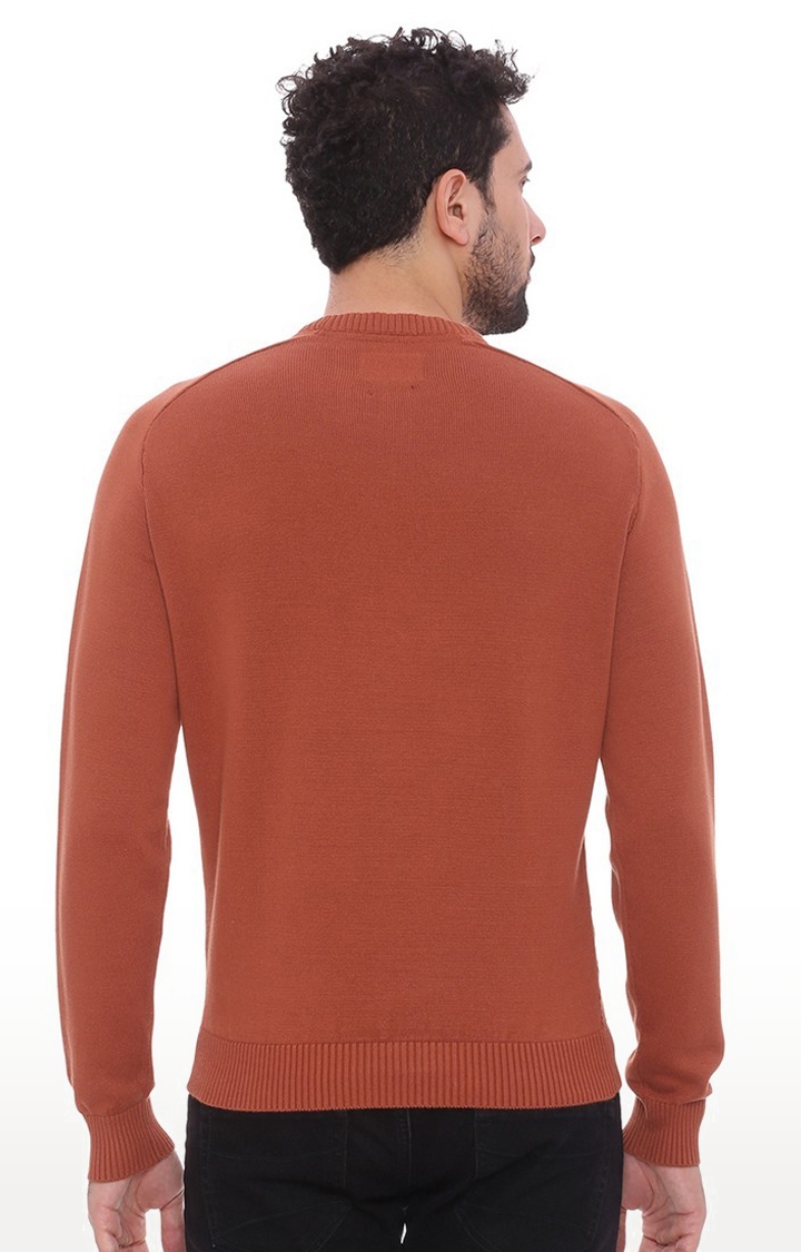 Orange Solid Sweaters