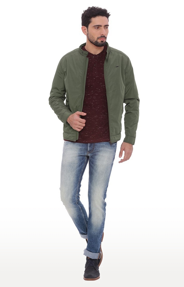 Green Solid Western Jackets