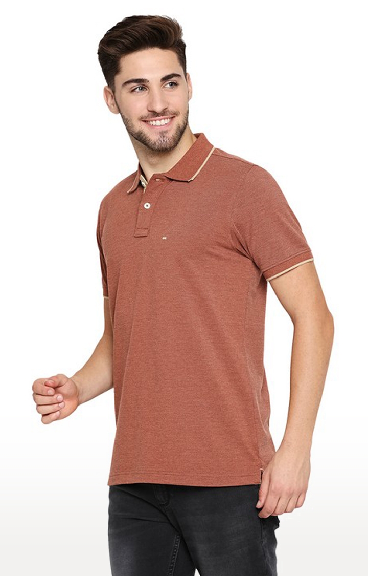 Basics Muscle Fit Brick Sequoia Heather Polo T-Shirt