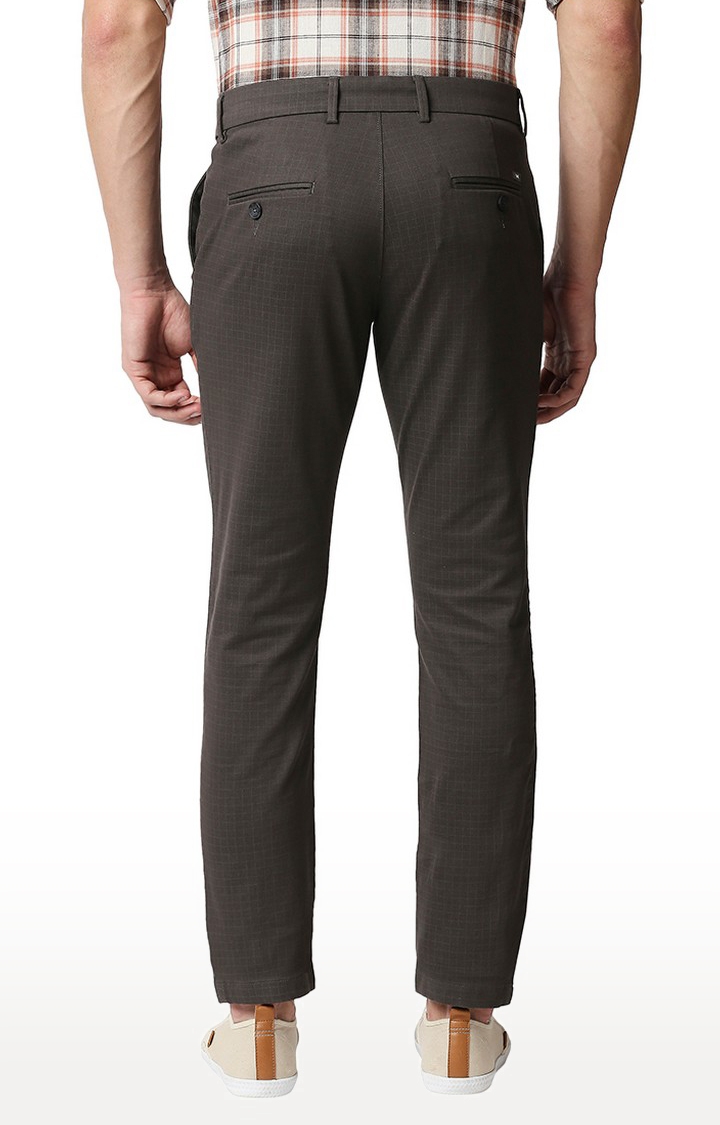 Men's Grey Cotton Blend Printed Trousers