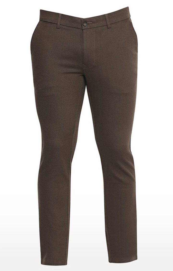 Basics Tapered Fit Cub Brown Stretch Trouser