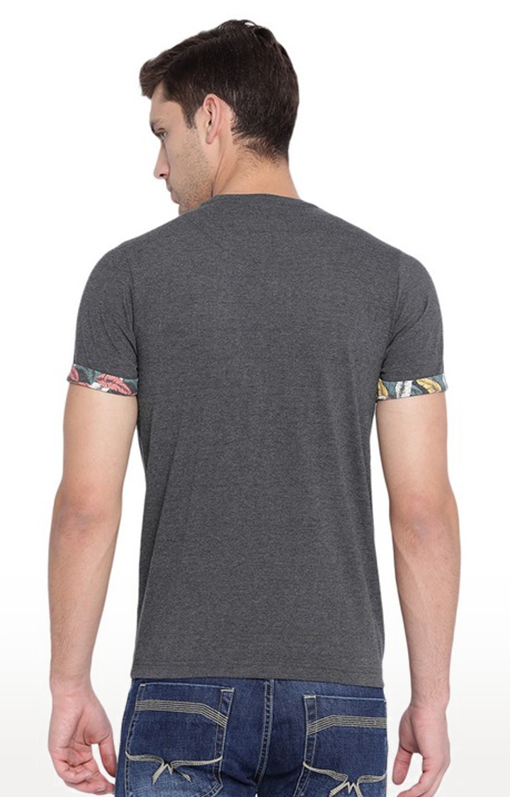 Basics Muscle Fit Charcoal Heather Crew Neck T Shirt