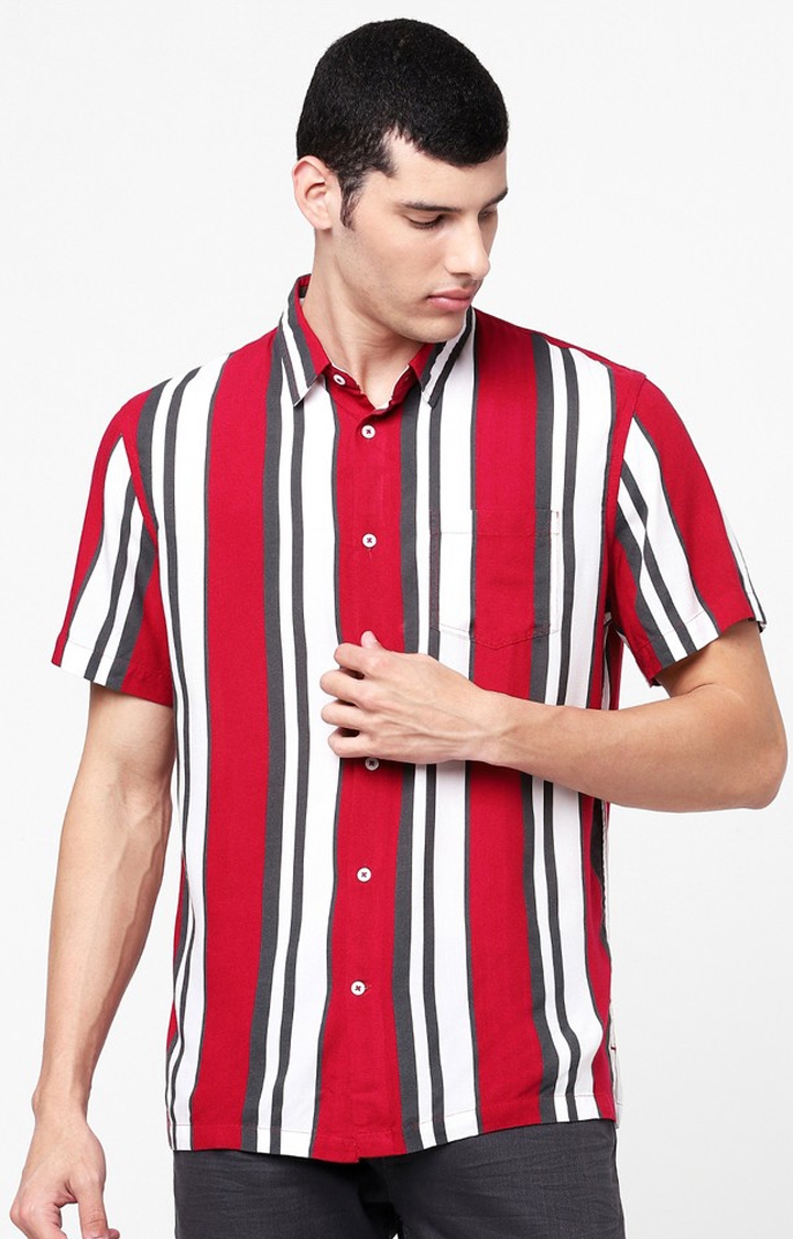 Men'S Multicolour Striped Casual Shirt