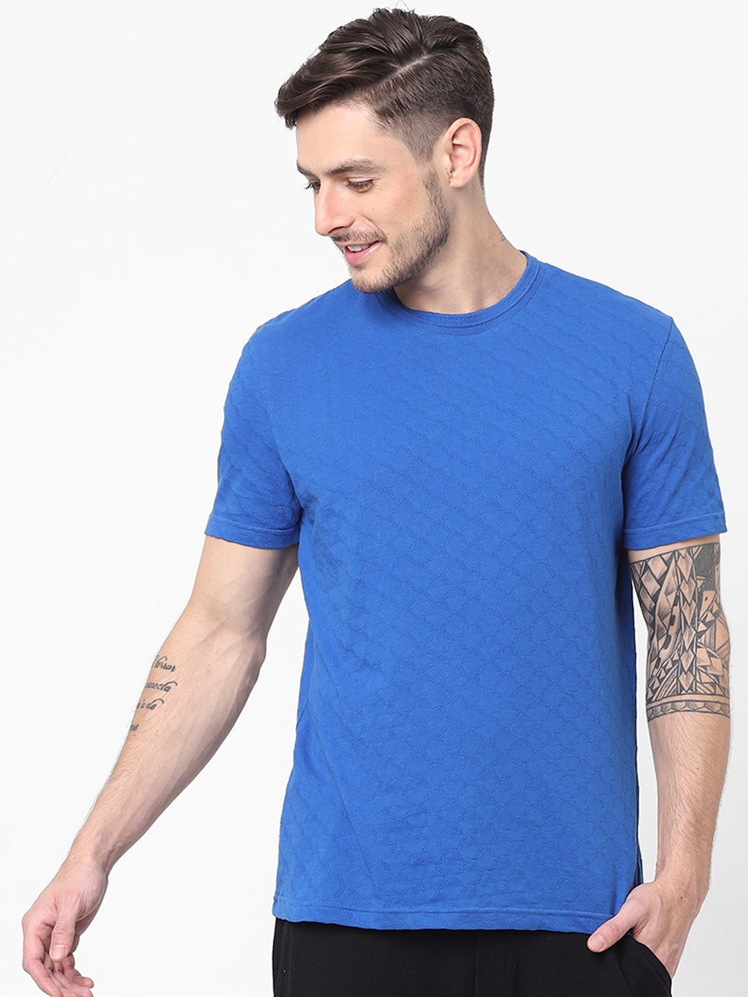 celio | Blue Round Neck T-shirt