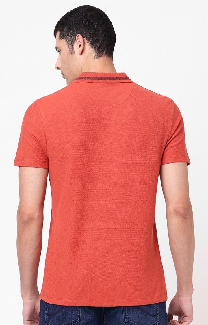 Men'S Red Polo Neck T-Shirt