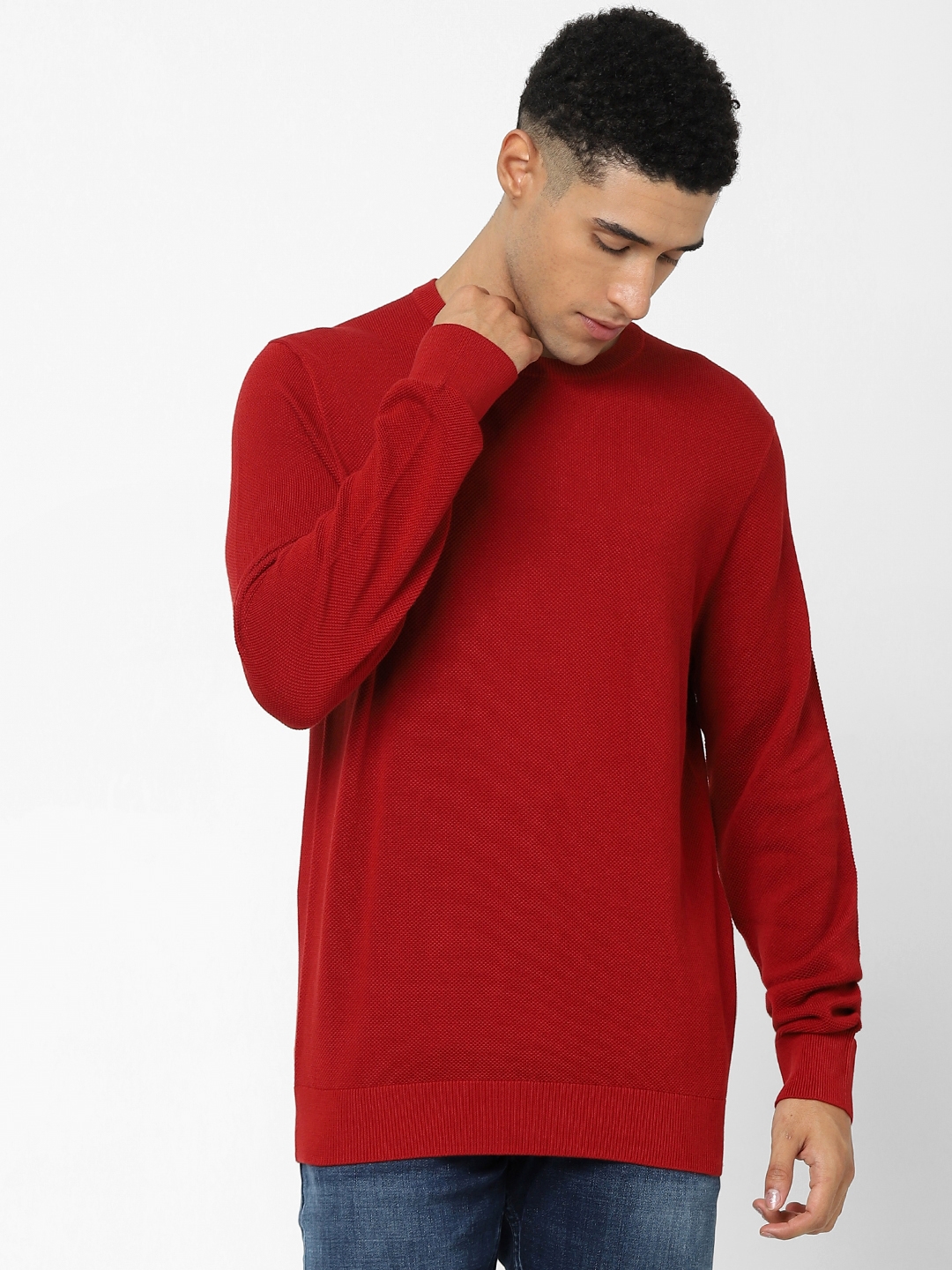 celio |  Red Solid Regular Fit Sweater