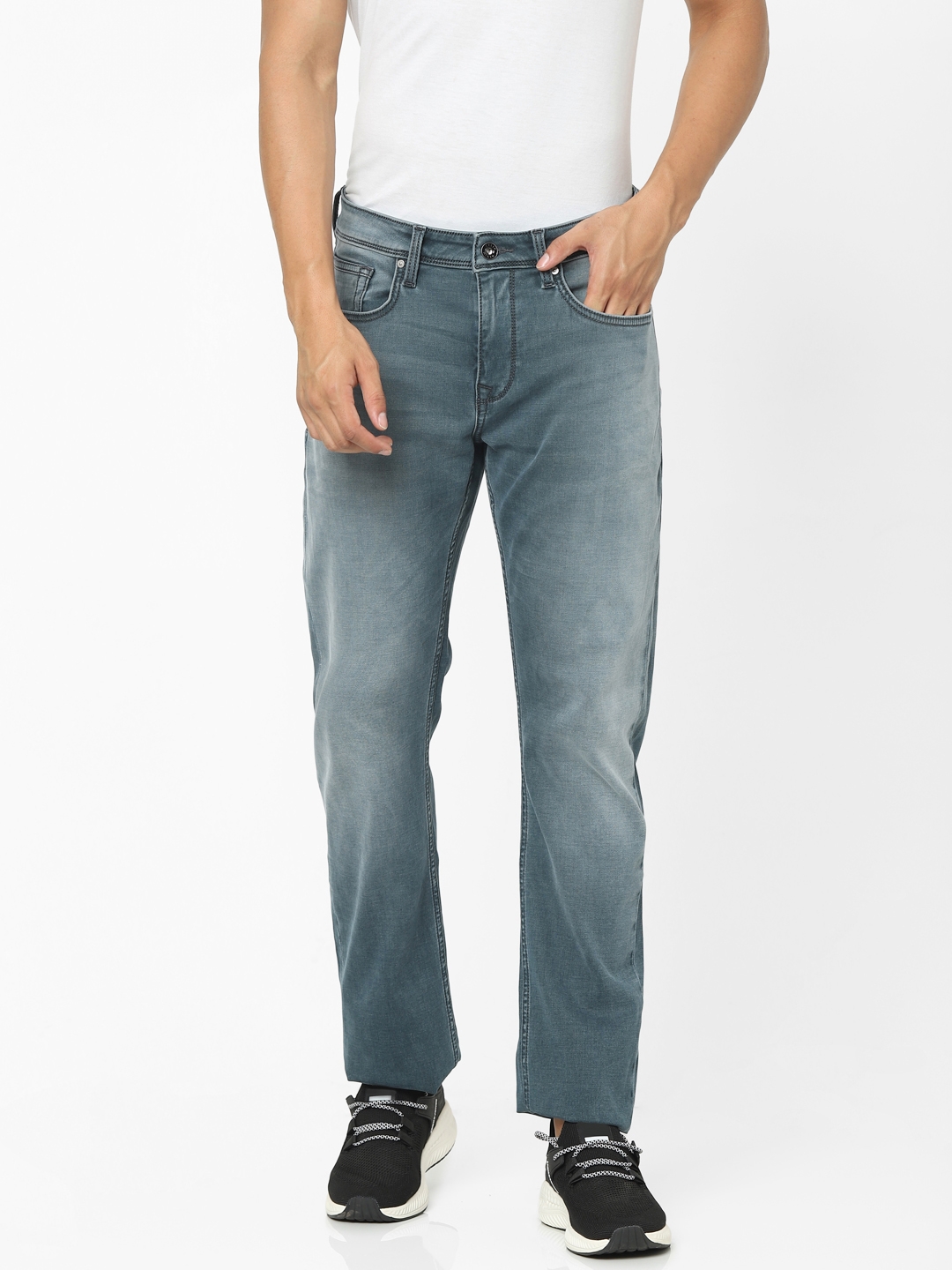 celio | Greyish Blue Straight Fit Jeans