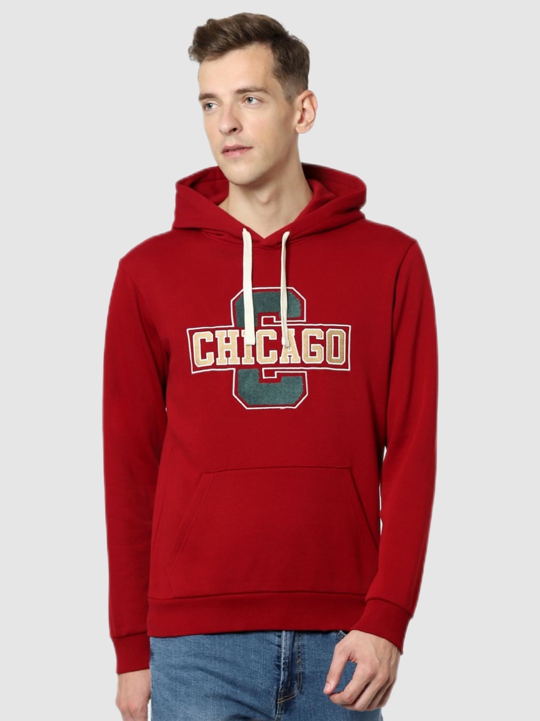 celio | Celio Red Graphic Print Regular Fit Sweatshirt