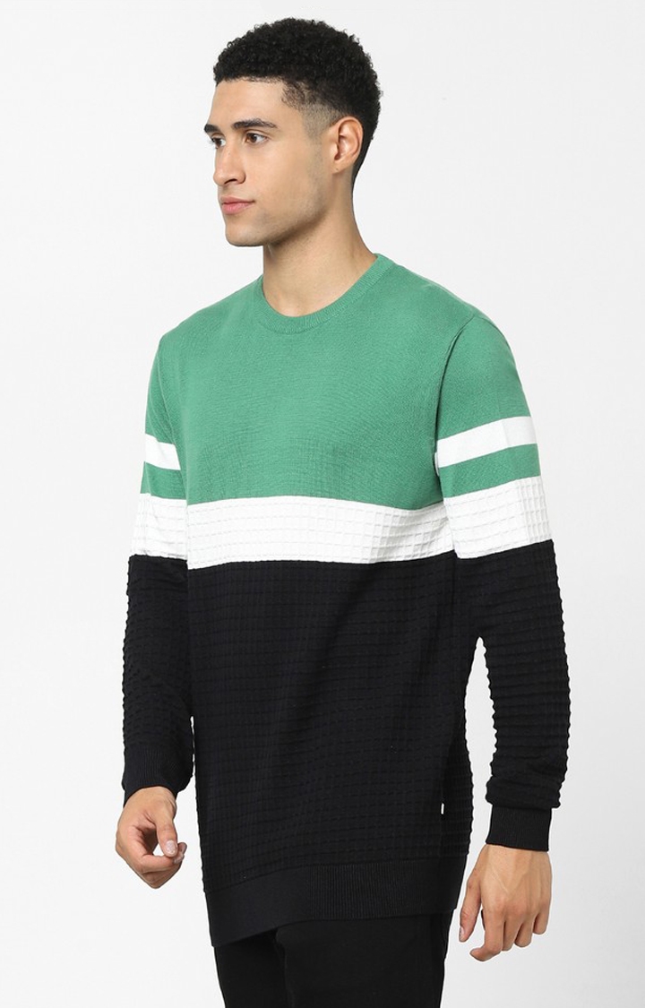 Black Color Regular Fit Block Sweater