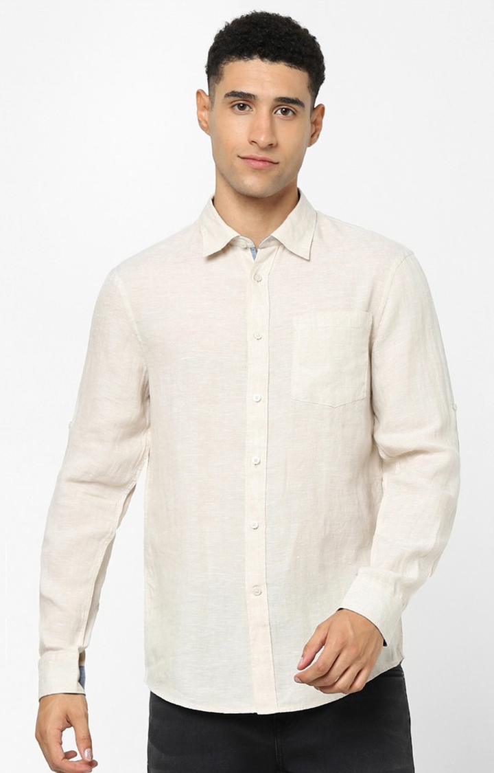 Baby Pink Solid Regular Fit Shirt