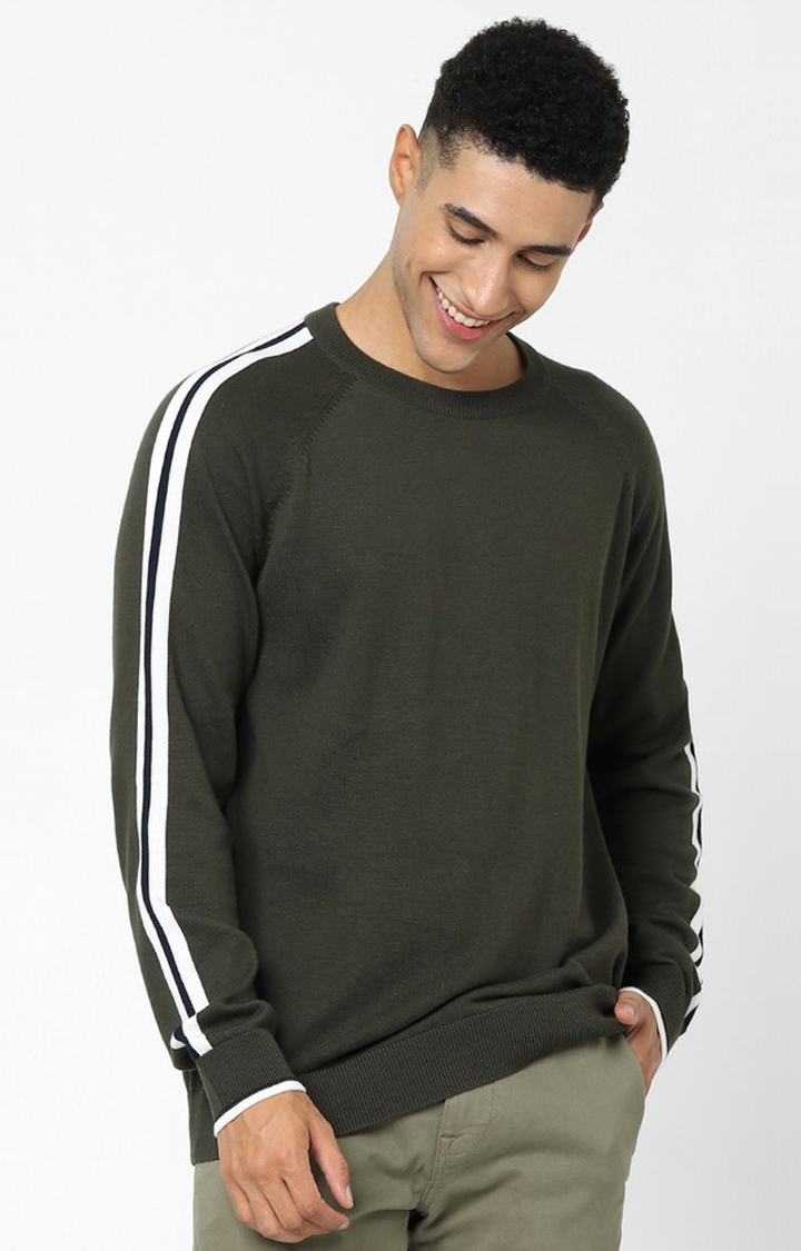 celio | Green Solid Regular Fit Sweater