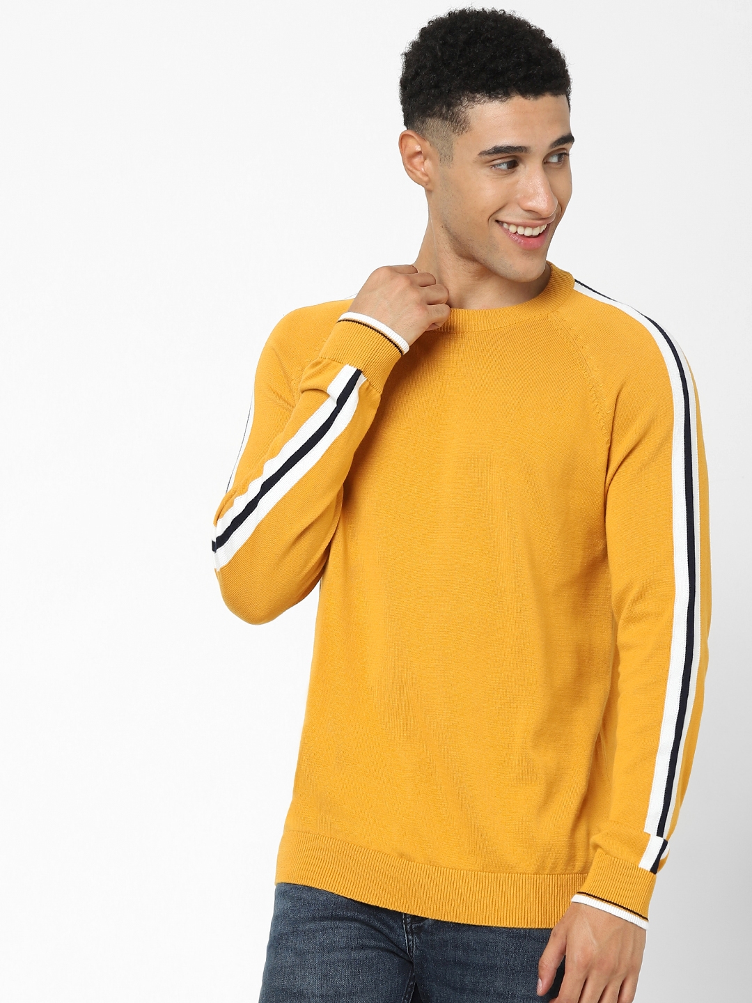celio |  Yellow Solid Regular Fit Sweater