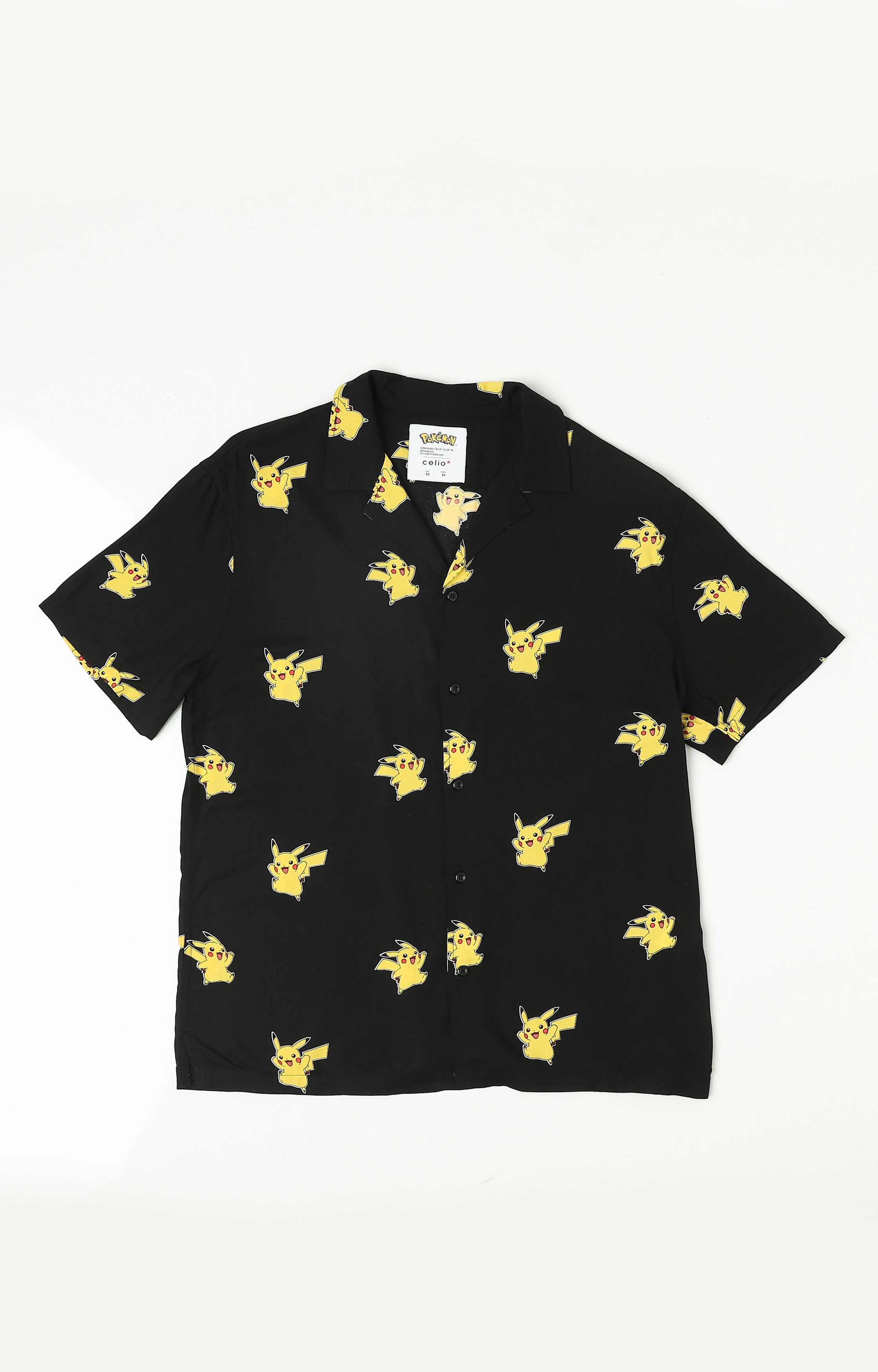 celio | Celio Mens Black Pikachu Print Shirt