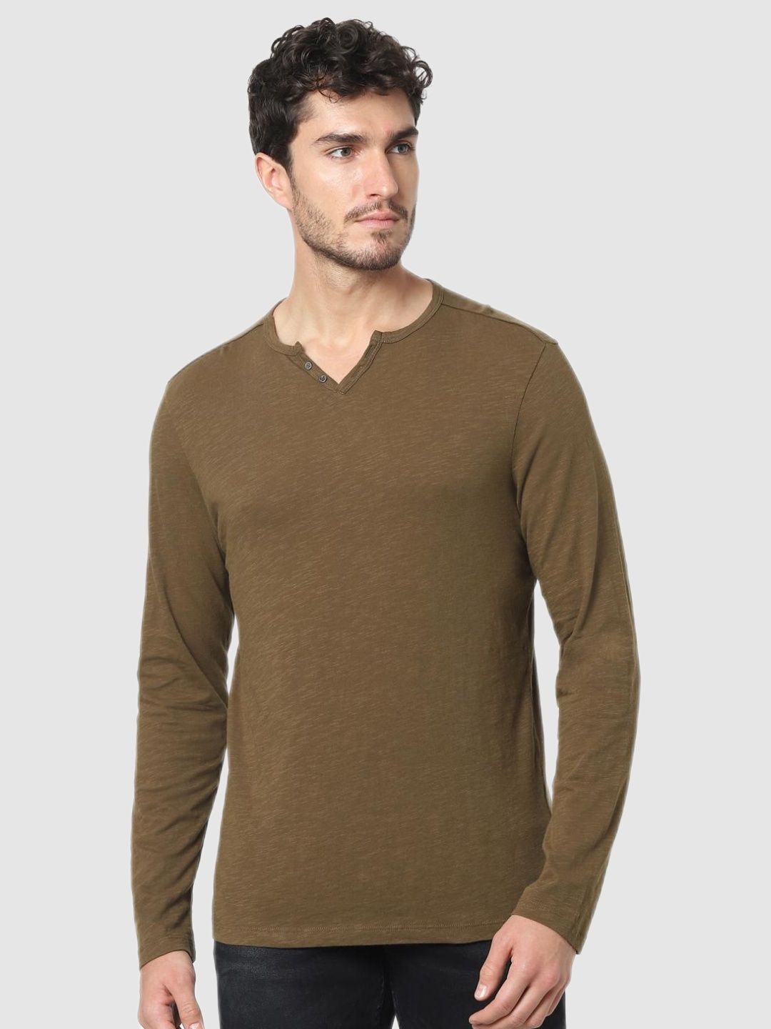 Celio Men's Brown Solid T-shirt