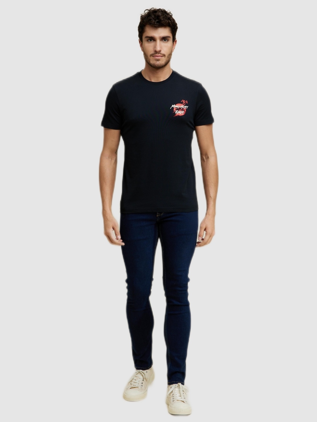 celio | Celio Men's Money Heist Black Graphic T-Shirts
