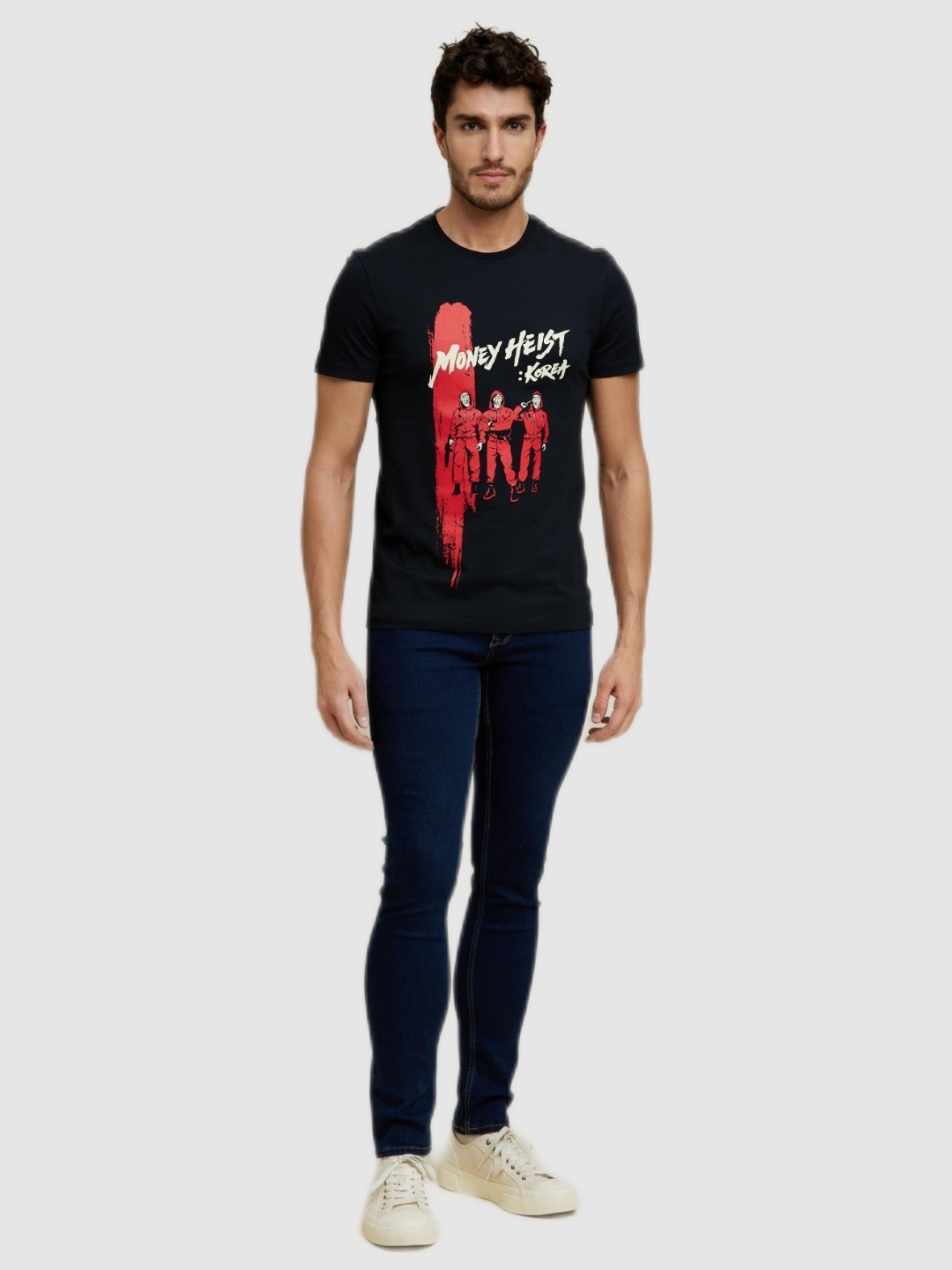 celio | Celio Men's Money Heist Black Graphic T-Shirts
