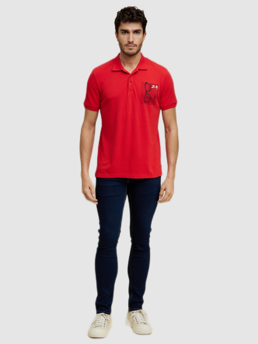 celio | Celio Men's Money Heist Red Graphic Polo T-Shirts