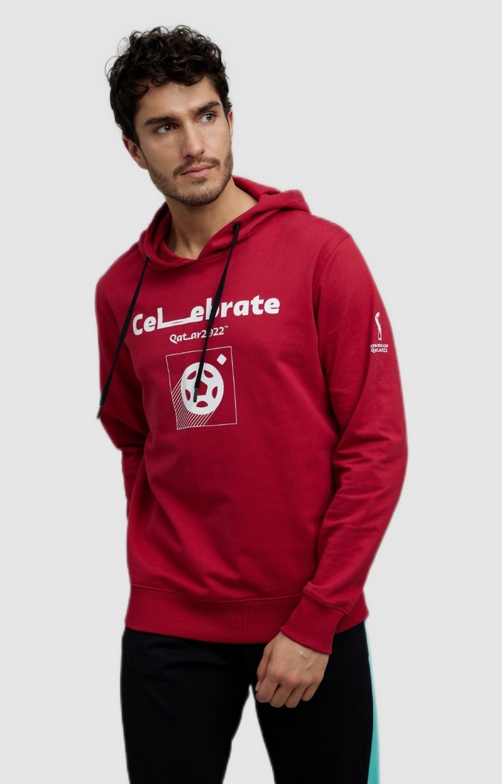 Men's Red Cotton Graphics Sweatshirts