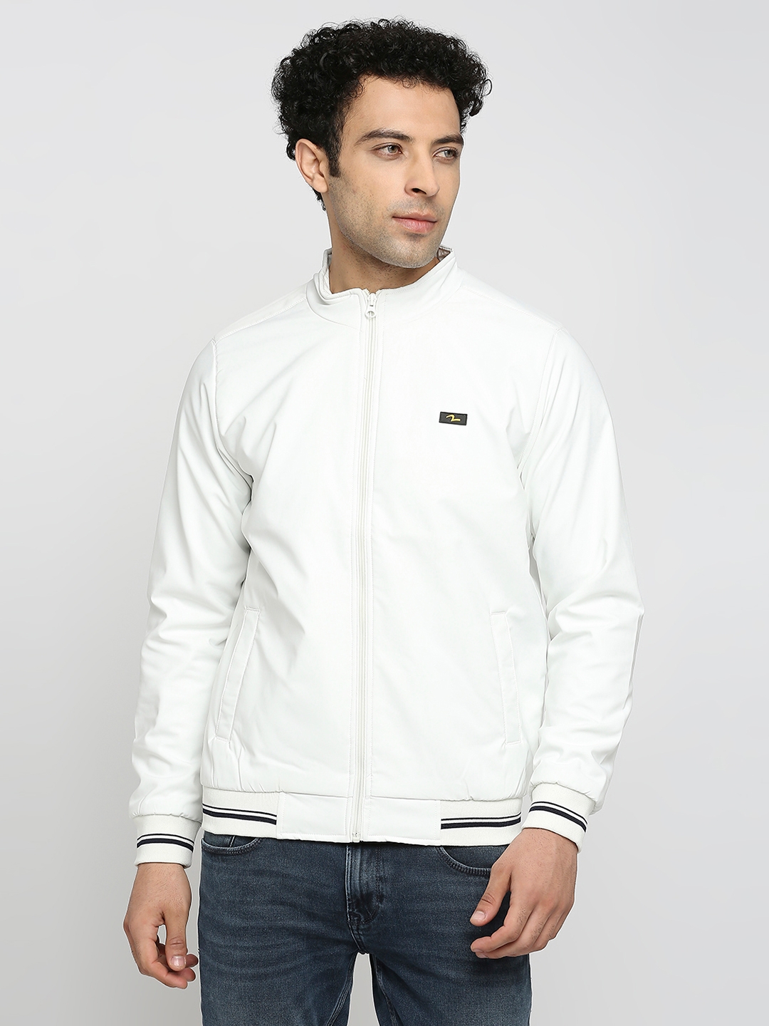 spykar | Spykar White Polyester Full Sleeve Casual Jacket For Men