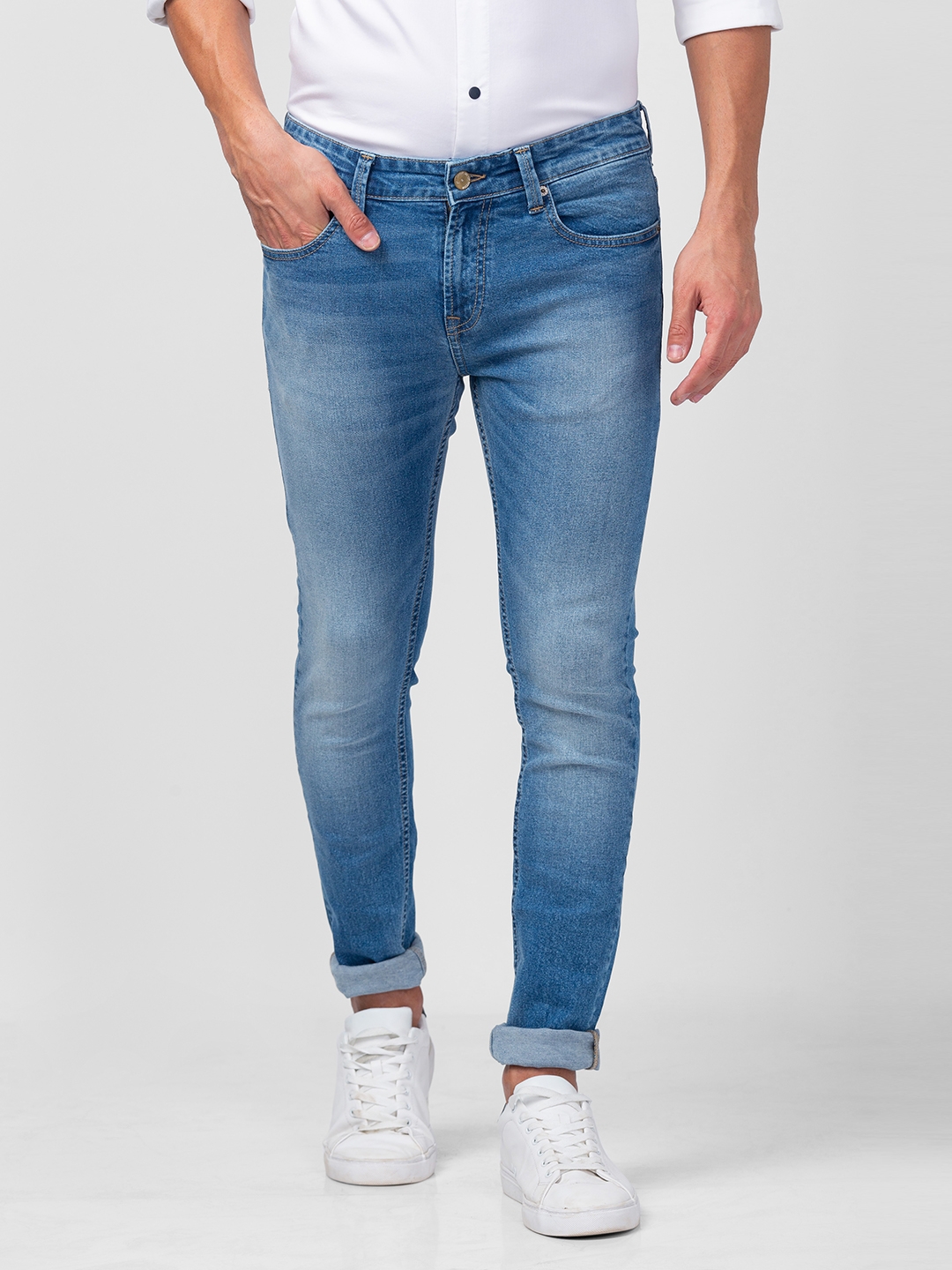 Men's Blue Cotton Jeans