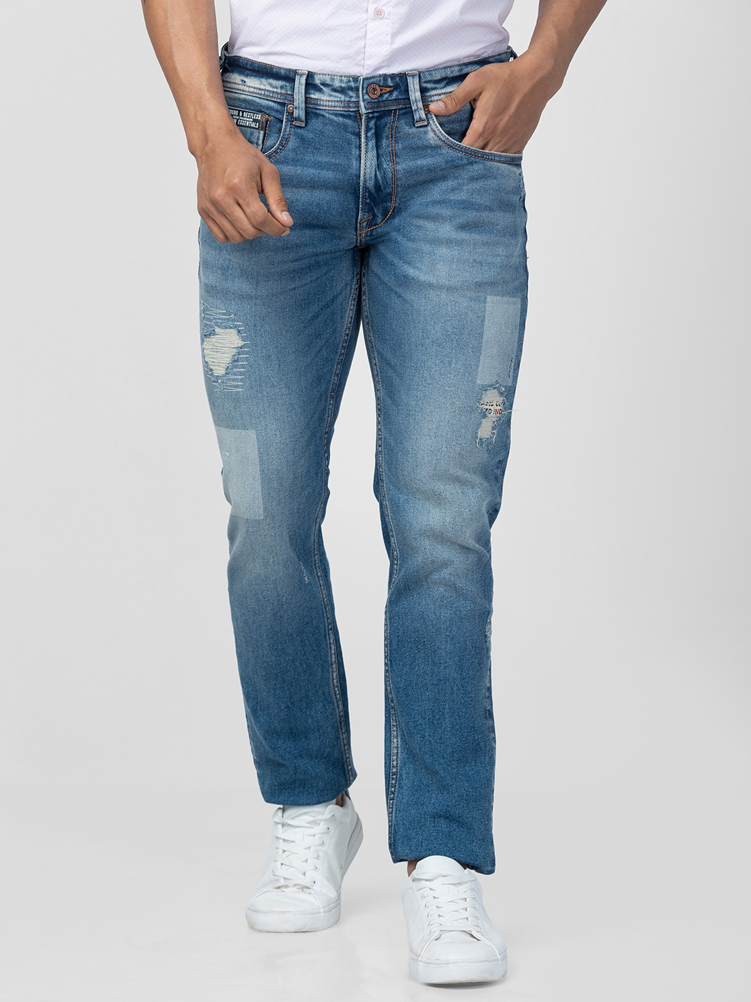 Men's Blue Cotton Jeans