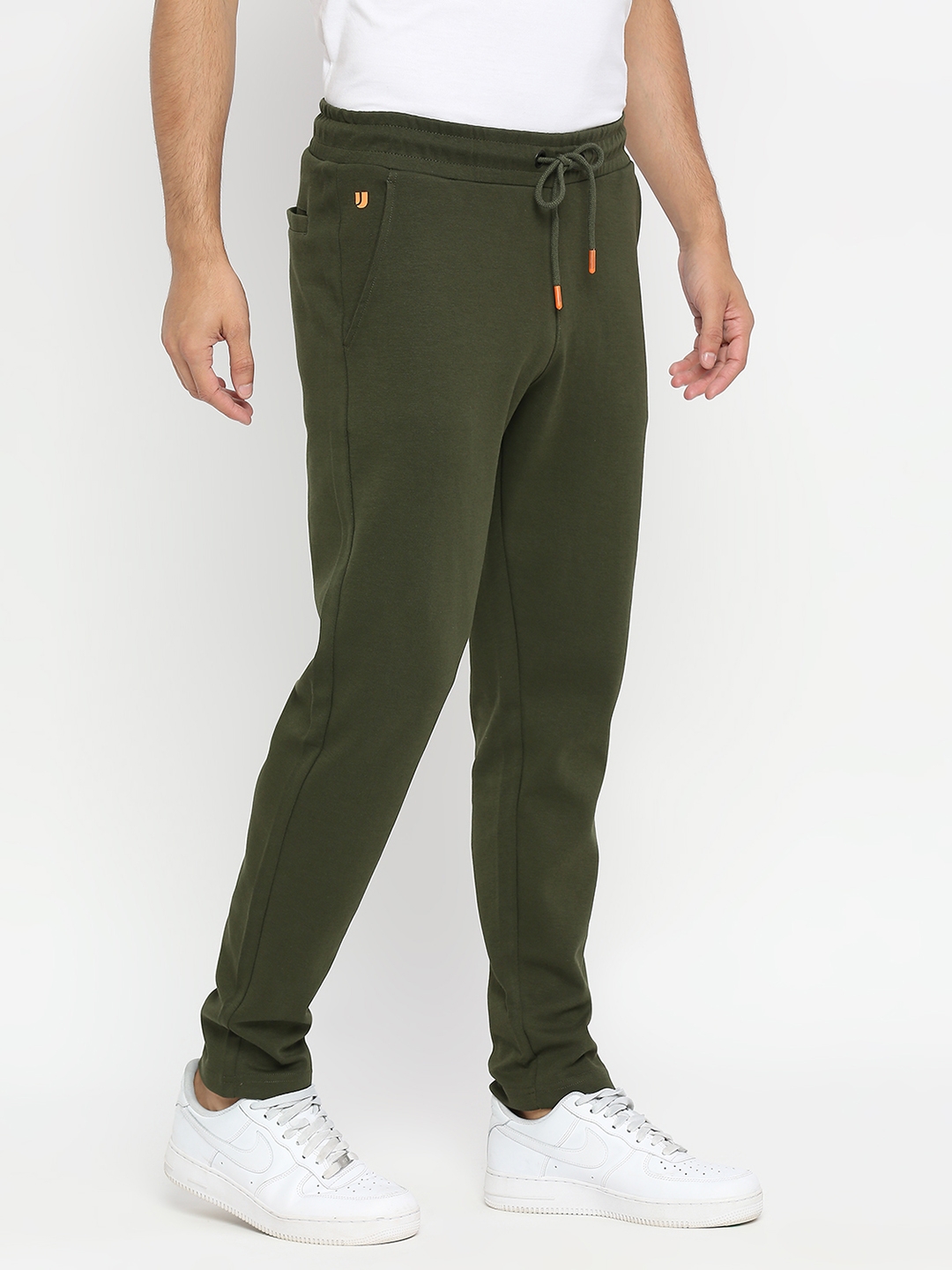 Underjeans by Spykar Men Knitted Rifle Green Cotton Pyjama