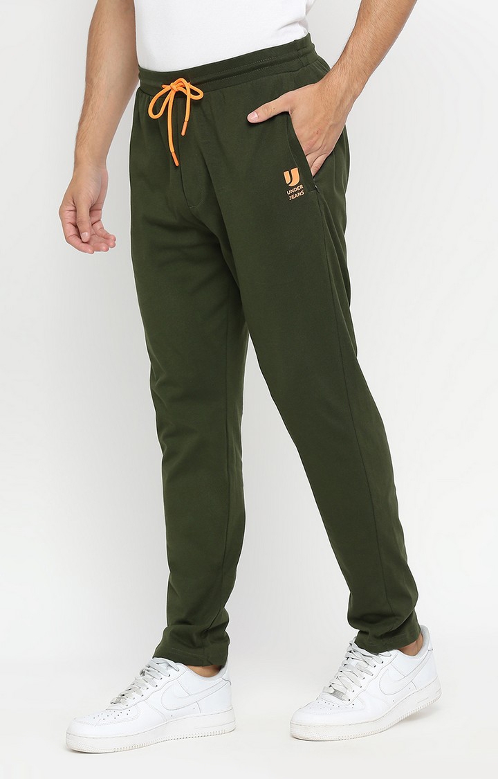 Men's Green Cotton Trackpants