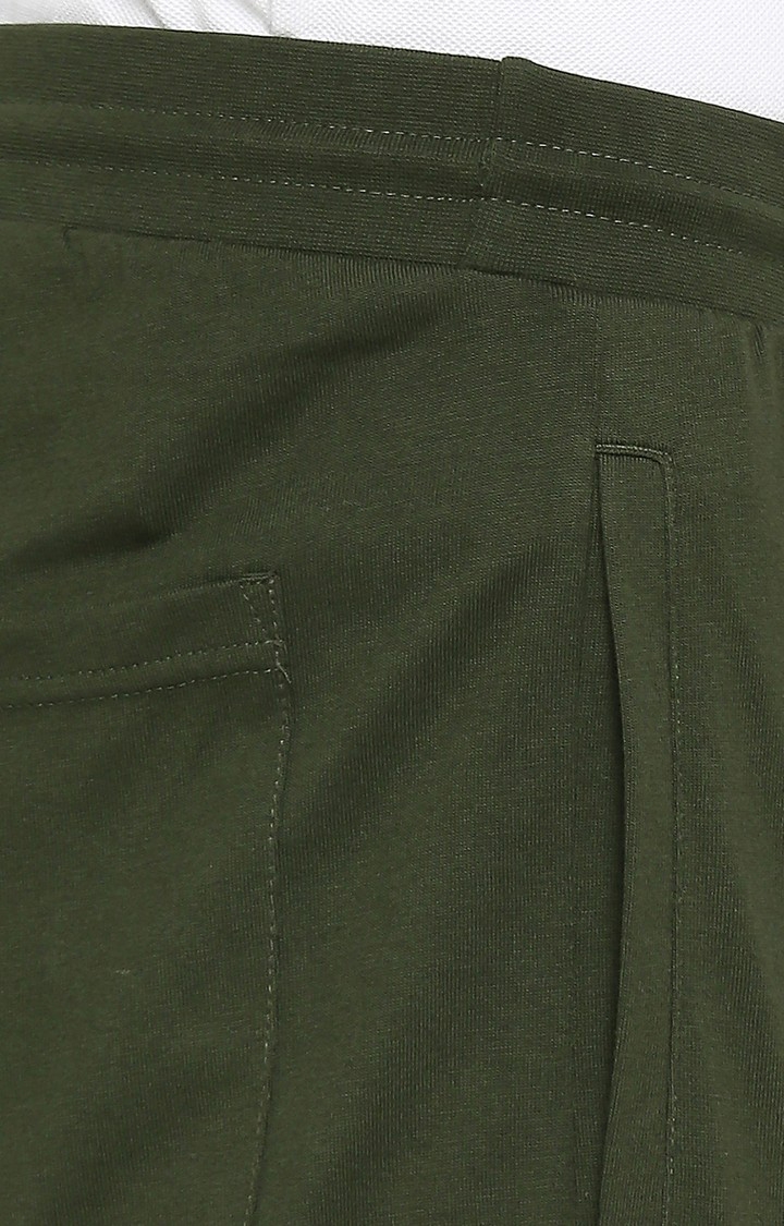 Men's Green Cotton Trackpants