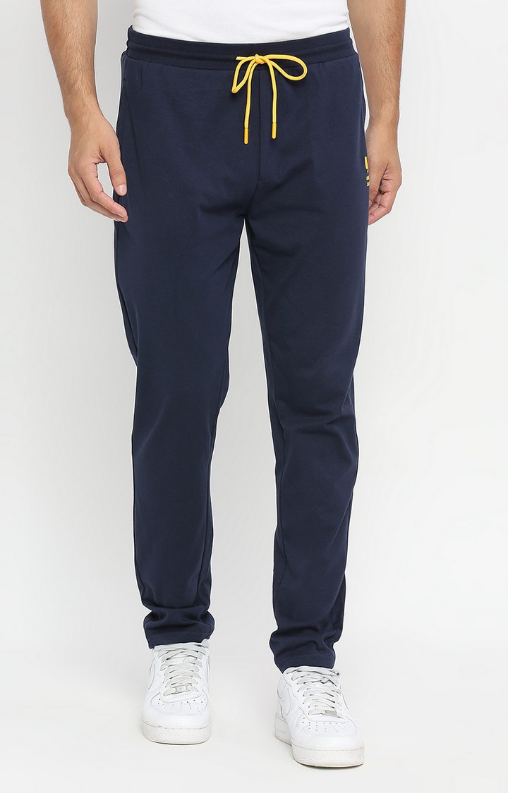 spykar | Men's Blue Cotton Trackpants
