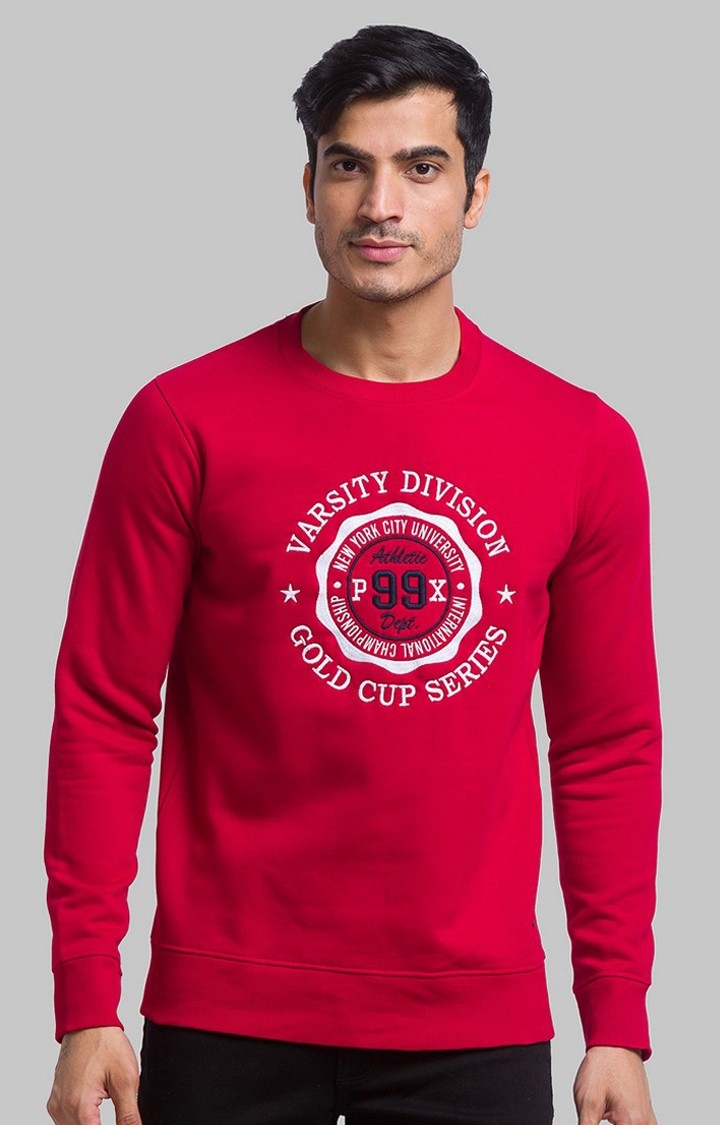 PARX | PARX Regular Fit Red SweatShirt For Men