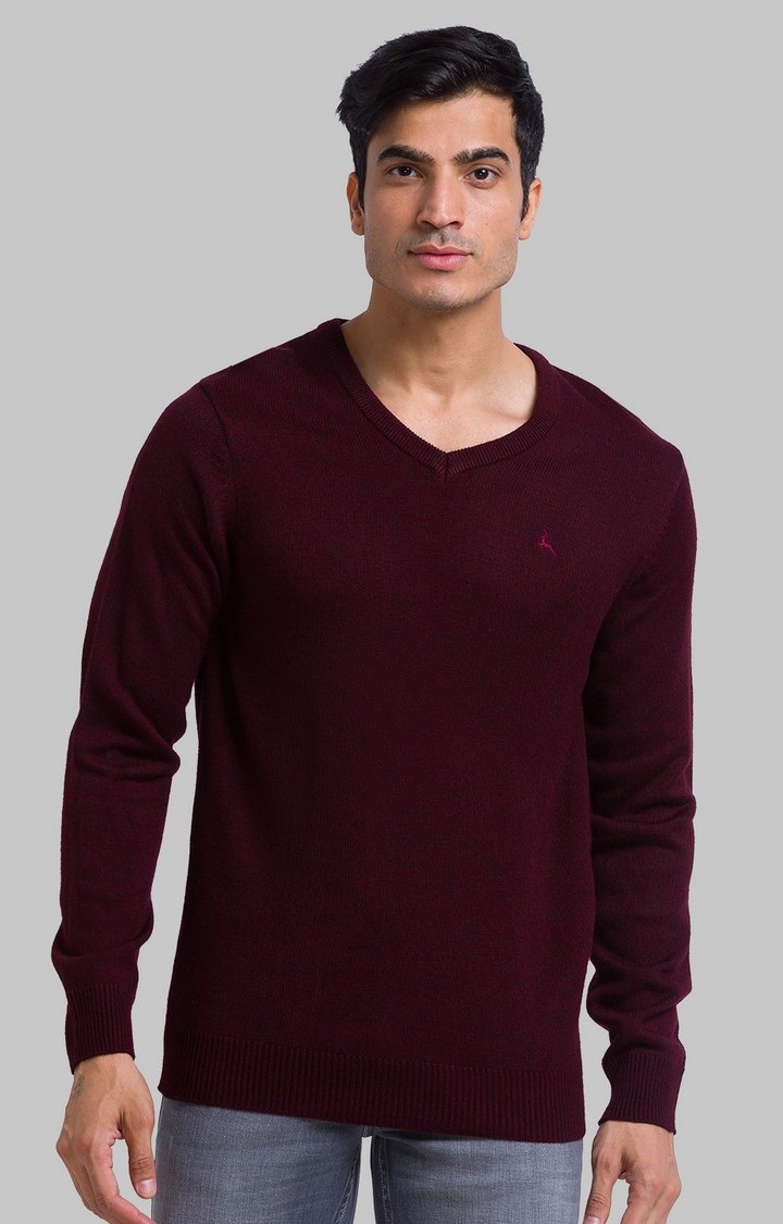 PARX | PARX Regular Fit Red Sweater For Men