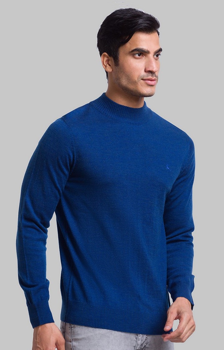 PARX Regular Fit Blue Sweater For Men
