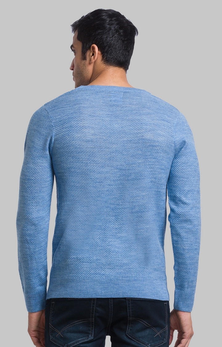 PARX Regular Fit Blue Sweater For Men