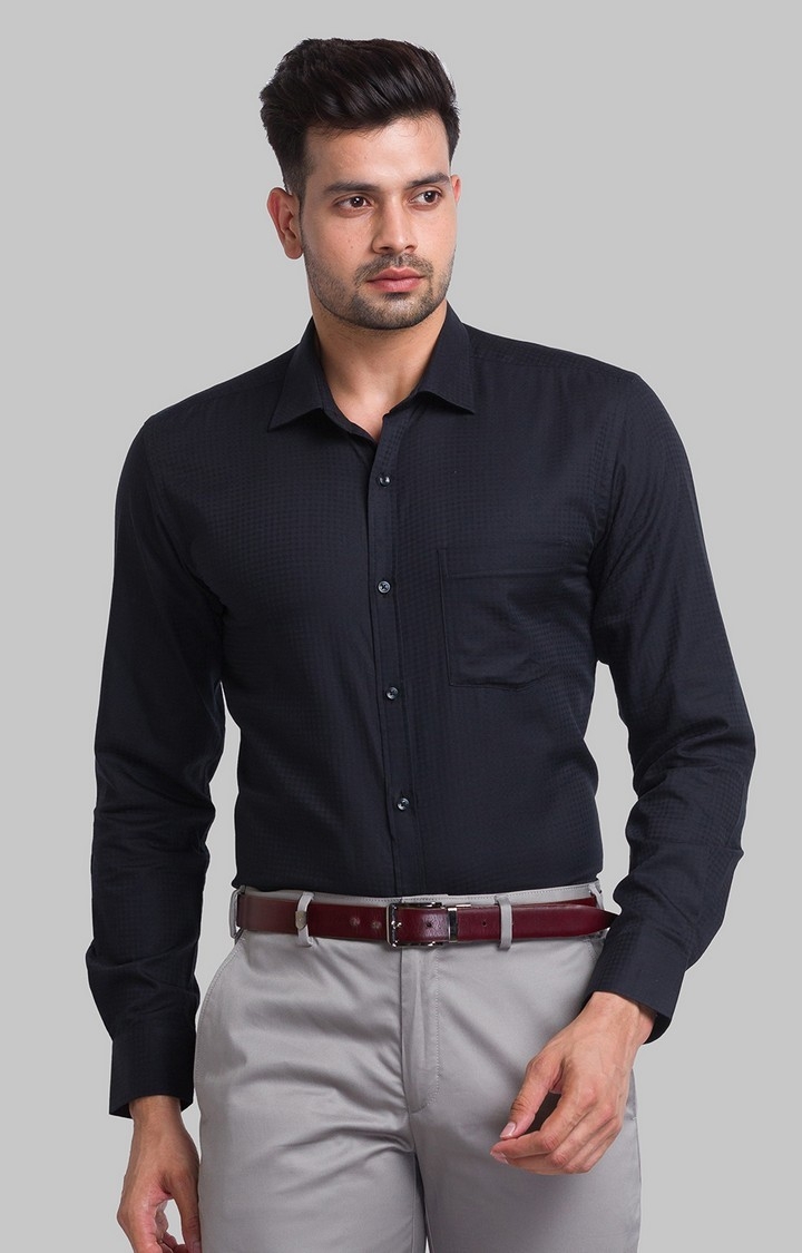 Park Avenue | Park Avenue Black Checks Slim Fit Formal Shirts For Men