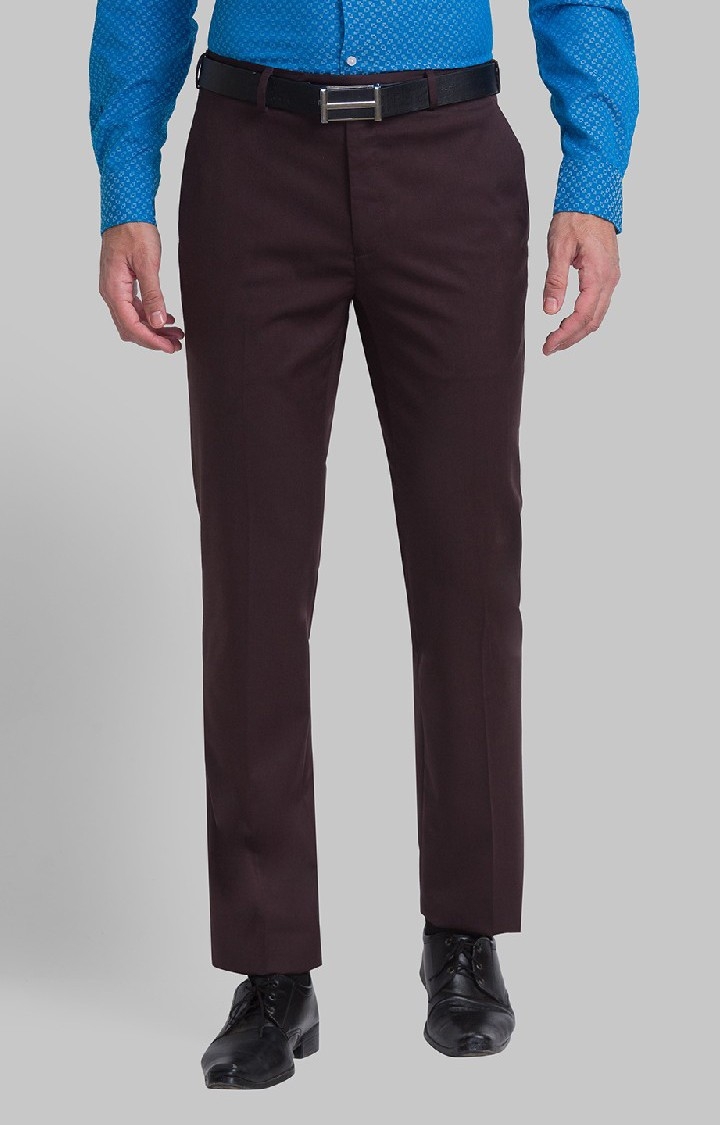Raymond Contemporary Fit Brown Formal Trouser For Men