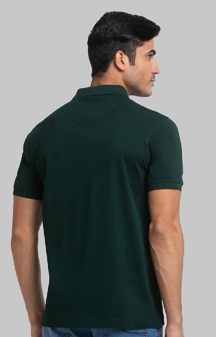 Raymond Contemporary Fit Green T-Shirt For Men